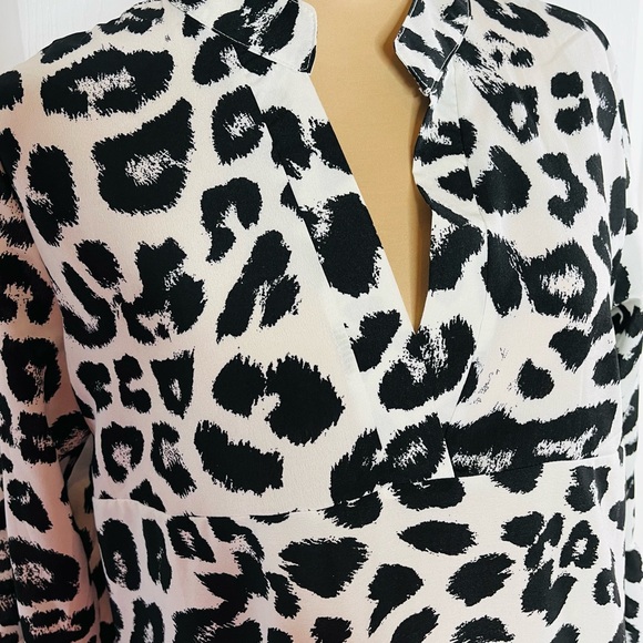 Sunday Up Black and White Animal Print Long Sleeve Dress - Picture 7 of 16